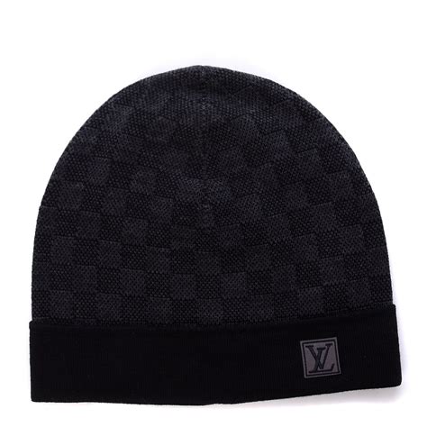 lv petit damier hat nm|LOUIS VUITTON Wool Petit Damier Hat NM Graphite.